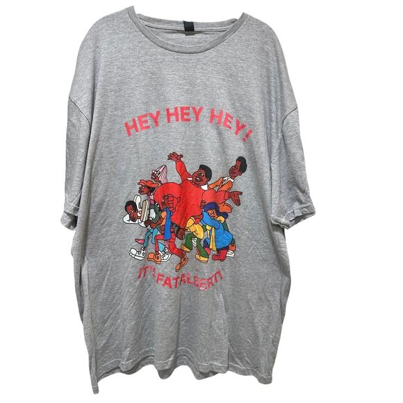 Fat Albert Hey Hey Hey Cartoon Print Men's Size 2XL Vintage Y2K Gray T-Shirt - Picture 4 of 11